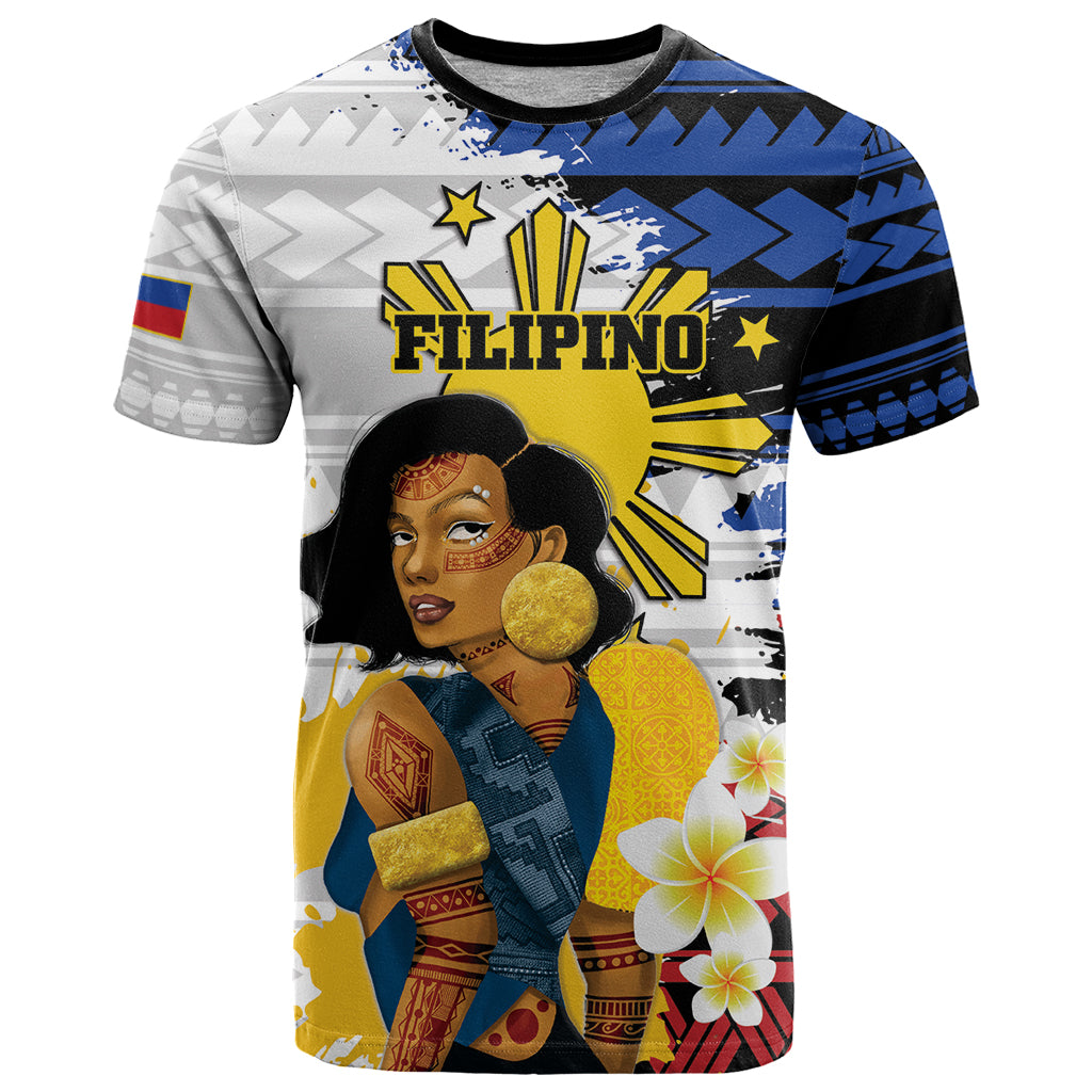 Personalised Philippines Women's Day T Shirt Filipino Golden Sun With Polynesian Pattern LT14 Red - Polynesian Pride