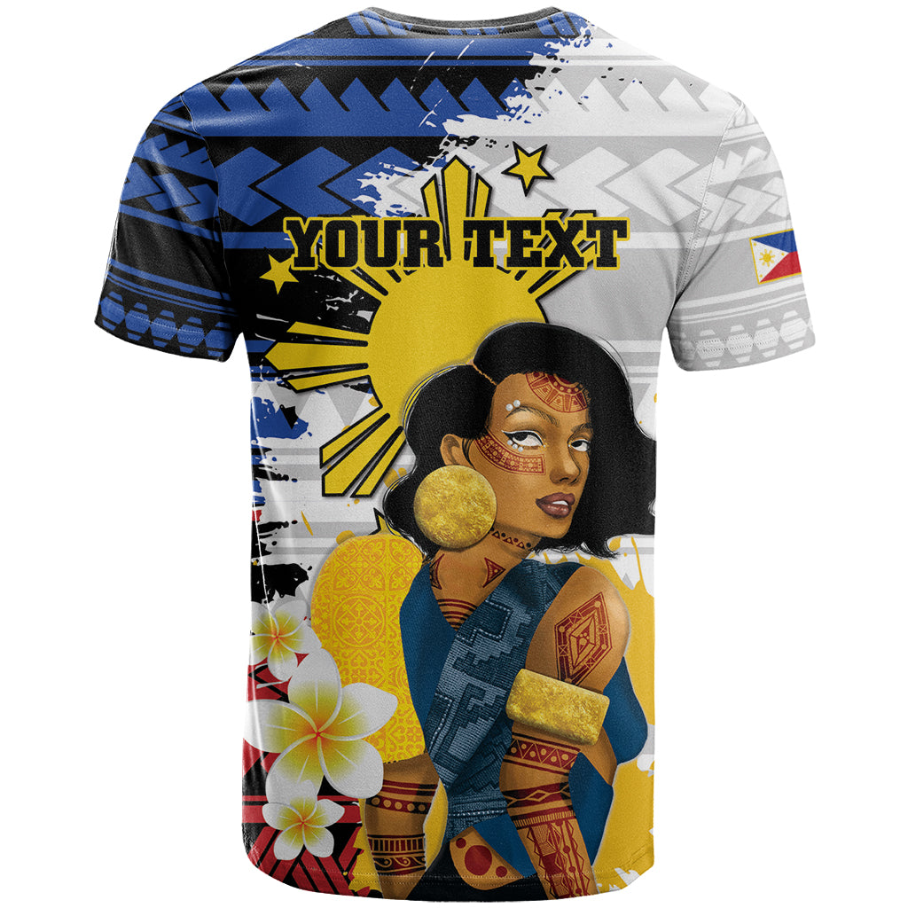 Personalised Philippines Women's Day T Shirt Filipino Golden Sun With Polynesian Pattern LT14 - Polynesian Pride