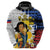 Personalised Philippines Women's Day Zip Hoodie Filipino Golden Sun With Polynesian Pattern LT14 - Polynesian Pride