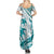 Cyan Polynesia Summer Maxi Dress Polynesian Turtle Shark Tattoo Tropical Vintage LT14 - Polynesian Pride