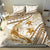 Gold Polynesia Bedding Set Polynesian Turtle Shark Tattoo Tropical Vintage