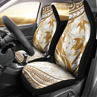 Gold Polynesia Car Seat Cover Polynesian Turtle Shark Tattoo Tropical Vintage