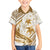 Gold Polynesia Family Matching Off Shoulder Long Sleeve Dress and Hawaiian Shirt Polynesian Turtle Shark Tattoo Tropical Vintage LT14 Son's Shirt Gold - Polynesian Pride