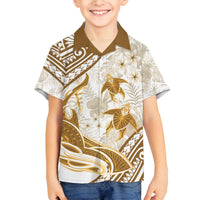 Gold Polynesia Family Matching Summer Maxi Dress and Hawaiian Shirt Polynesian Turtle Shark Tattoo Tropical Vintage LT14 Son's Shirt Gold - Polynesian Pride