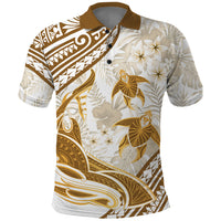 Gold Polynesia Polo Shirt Polynesian Turtle Shark Tattoo Tropical Vintage LT14 Gold - Polynesian Pride