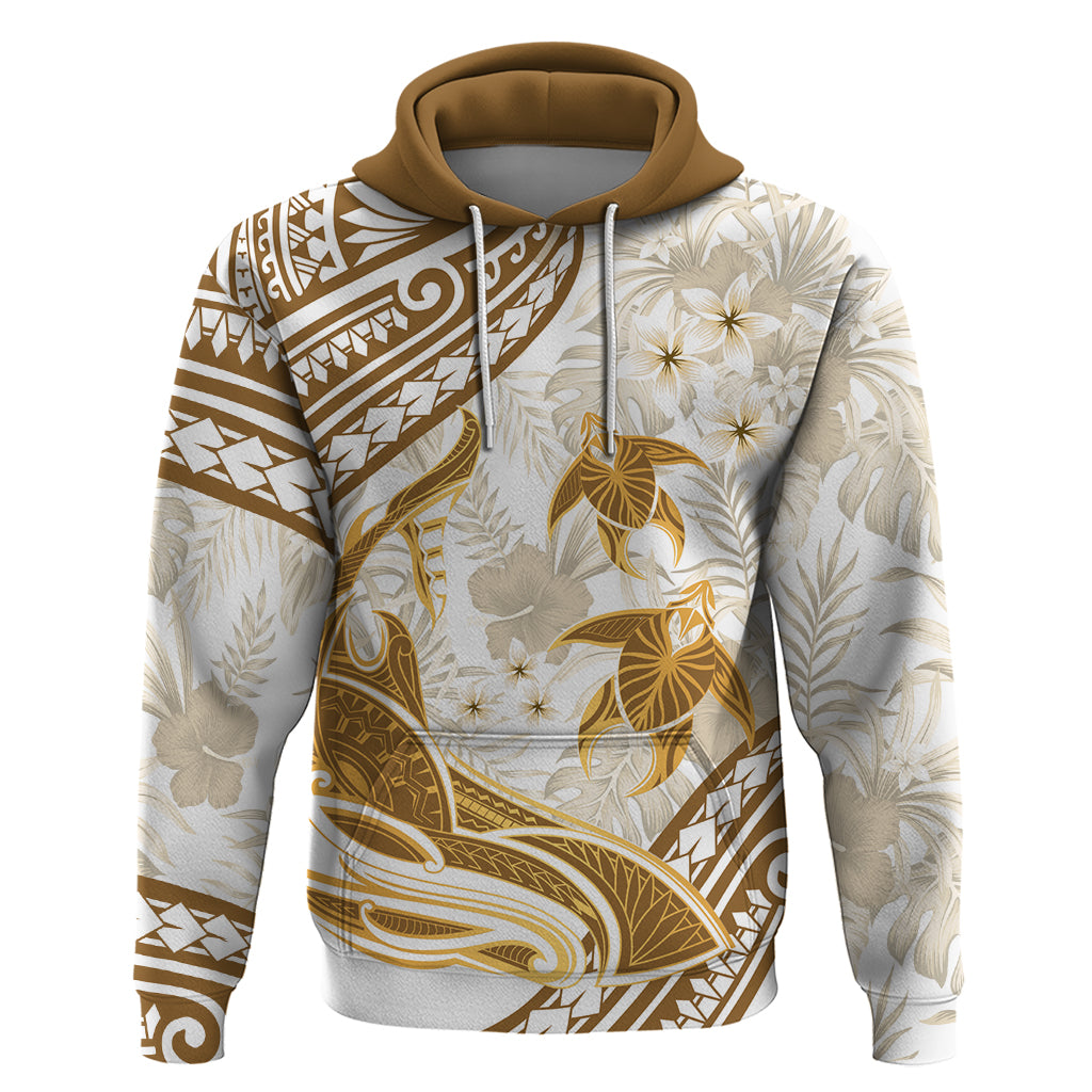 Gold Polynesia Zip Hoodie Polynesian Turtle Shark Tattoo Tropical Vintage LT14 Pullover Hoodie Gold - Polynesian Pride
