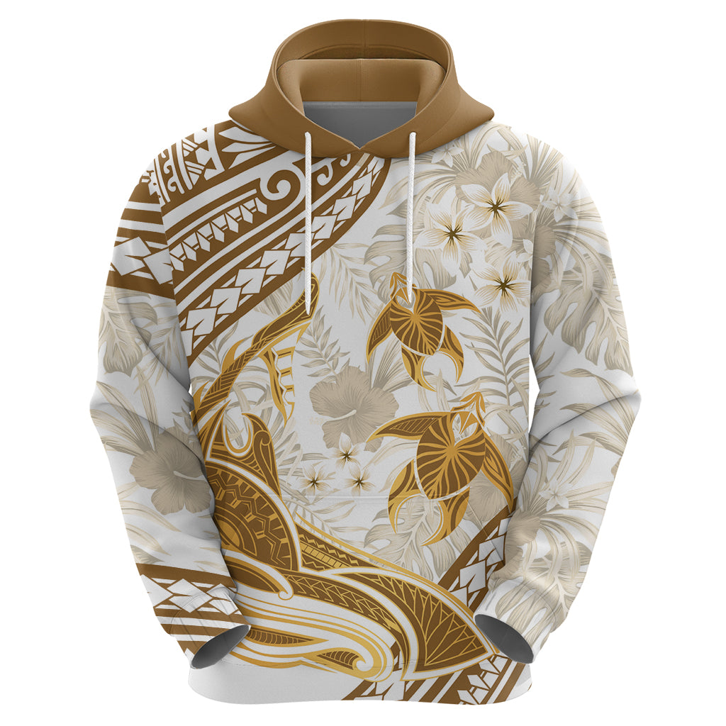 Gold Polynesia Zip Hoodie Polynesian Turtle Shark Tattoo Tropical Vintage LT14 - Polynesian Pride