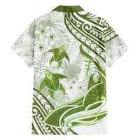 Lime Green Polynesia Family Matching Off Shoulder Long Sleeve Dress and Hawaiian Shirt Polynesian Turtle Shark Tattoo Tropical Vintage LT14 - Polynesian Pride