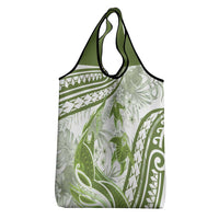 Lime Green Polynesia Grocery Bag Polynesian Turtle Shark Tattoo Tropical Vintage