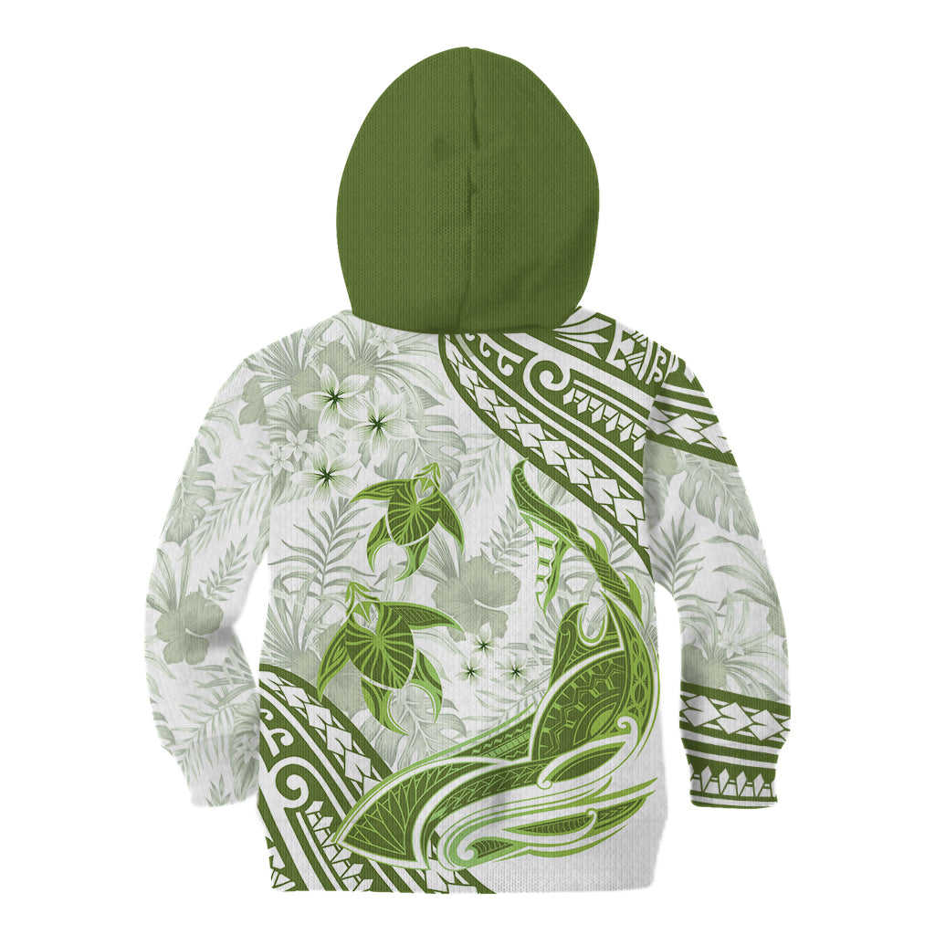 Lime Green Polynesia Kid Hoodie Polynesian Turtle Shark Tattoo Tropical Vintage LT14 - Polynesian Pride