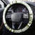 Lime Green Polynesia Steering Wheel Cover Polynesian Turtle Shark Tattoo Tropical Vintage