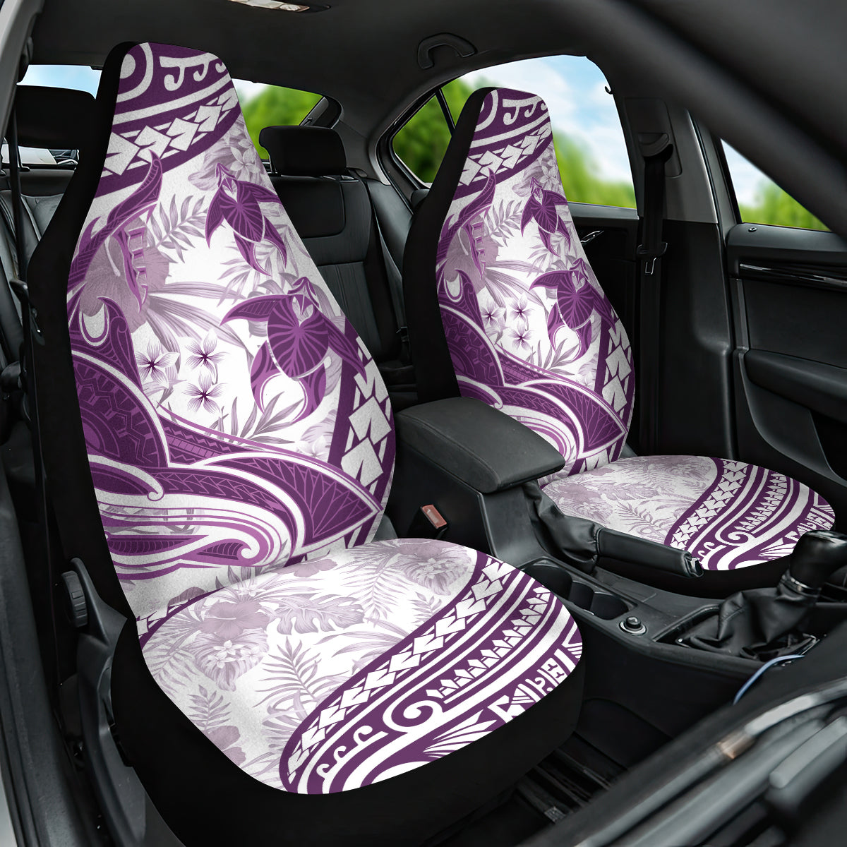Purple Polynesia Car Seat Cover Polynesian Turtle Shark Tattoo Tropical Vintage