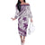Purple Polynesia Family Matching Off Shoulder Long Sleeve Dress and Hawaiian Shirt Polynesian Turtle Shark Tattoo Tropical Vintage LT14 Mom's Dress Purple - Polynesian Pride