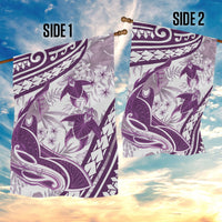 Purple Polynesia Garden Flag Polynesian Turtle Shark Tattoo Tropical Vintage