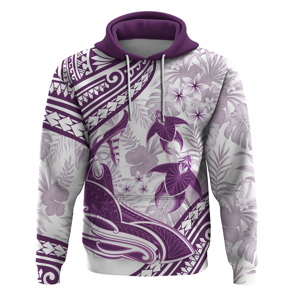 Purple Polynesia Hoodie Polynesian Turtle Shark Tattoo Tropical Vintage LT14 Pullover Hoodie Purple - Polynesian Pride