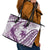 Purple Polynesia Leather Tote Bag Polynesian Turtle Shark Tattoo Tropical Vintage