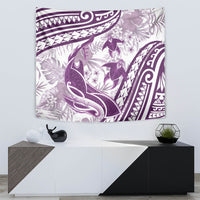 Purple Polynesia Tapestry Polynesian Turtle Shark Tattoo Tropical Vintage