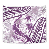 Purple Polynesia Tapestry Polynesian Turtle Shark Tattoo Tropical Vintage