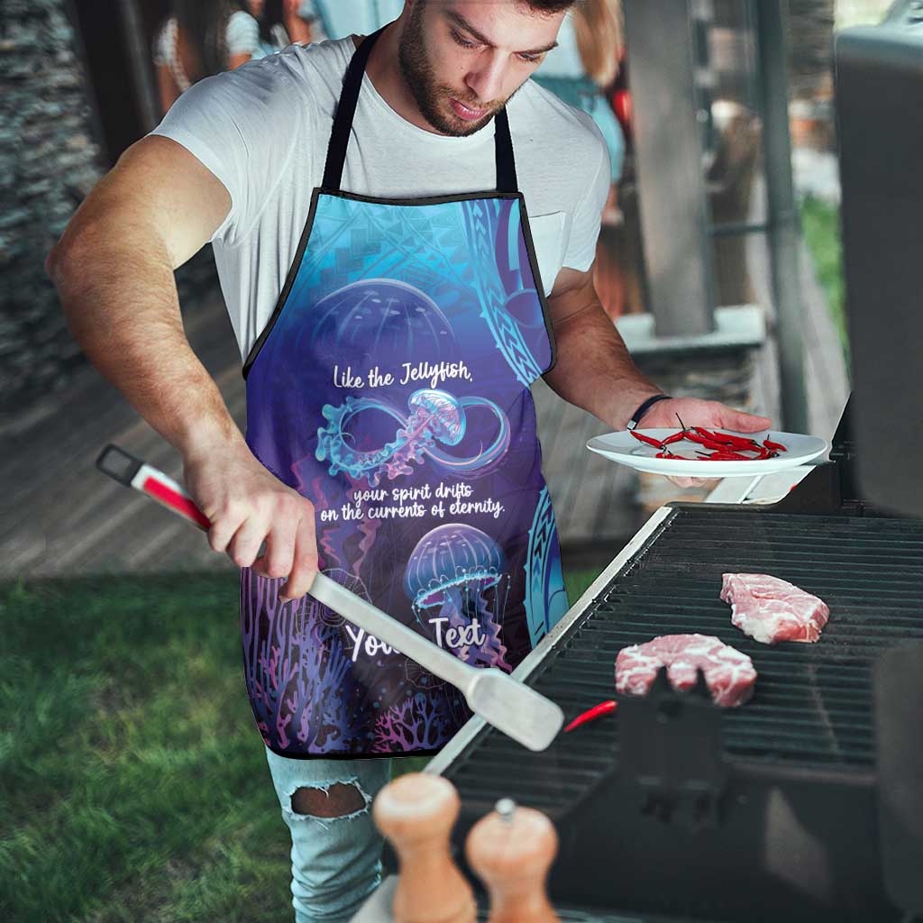Polynesia Jellyfish Memorial Personalised Apron Infinity Jellies Polynesian Pattern