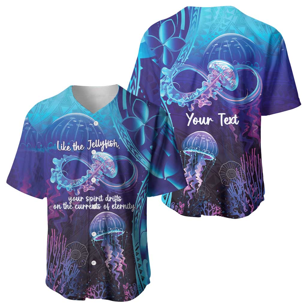 Polynesia Jellyfish Memorial Personalised Baseball Jersey Infinity Jellies Polynesian Pattern