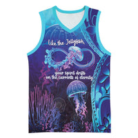 Polynesia Jellyfish Memorial Personalised Basketball Jersey Infinity Jellies Polynesian Pattern