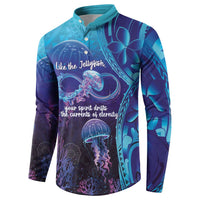 Polynesia Jellyfish Memorial Personalised Button Sweatshirt Infinity Jellies Polynesian Pattern