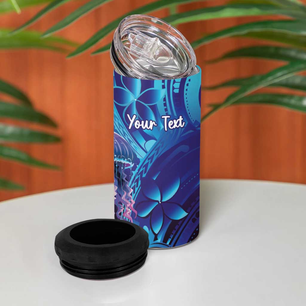 Polynesia Jellyfish Memorial Personalised 4 in 1 Can Cooler Tumbler Infinity Jellies Polynesian Pattern