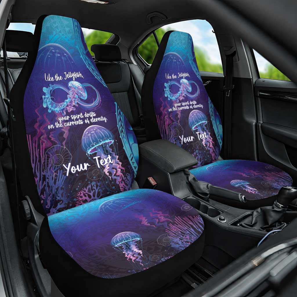 Polynesia Jellyfish Memorial Personalised Car Seat Cover Infinity Jellies Polynesian Pattern