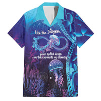 Polynesia Jellyfish Memorial Personalised Family Matching Off Shoulder Maxi Dress and Hawaiian Shirt Infinity Jellies Polynesian Pattern
