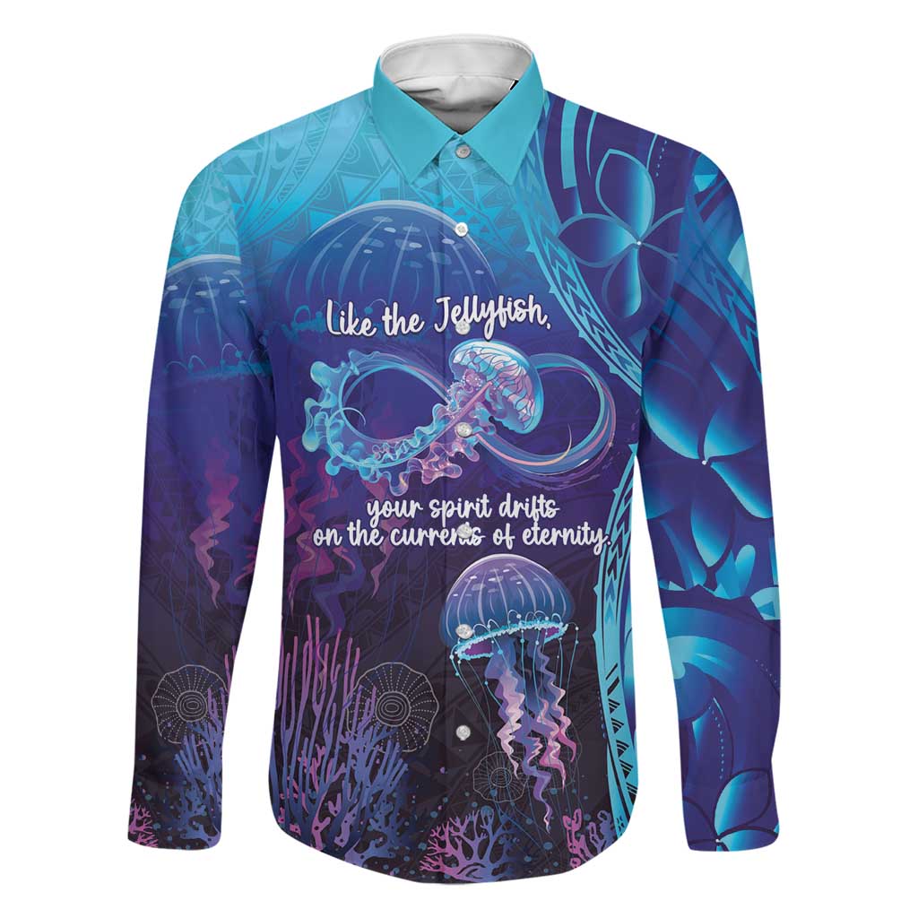 Polynesia Jellyfish Memorial Personalised Family Matching Puletasi and Hawaiian Shirt Infinity Jellies Polynesian Pattern