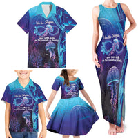 Polynesia Jellyfish Memorial Personalised Family Matching Tank Maxi Dress and Hawaiian Shirt Infinity Jellies Polynesian Pattern