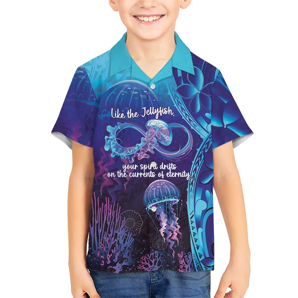 Polynesia Jellyfish Memorial Personalised Family Matching Tank Maxi Dress and Hawaiian Shirt Infinity Jellies Polynesian Pattern