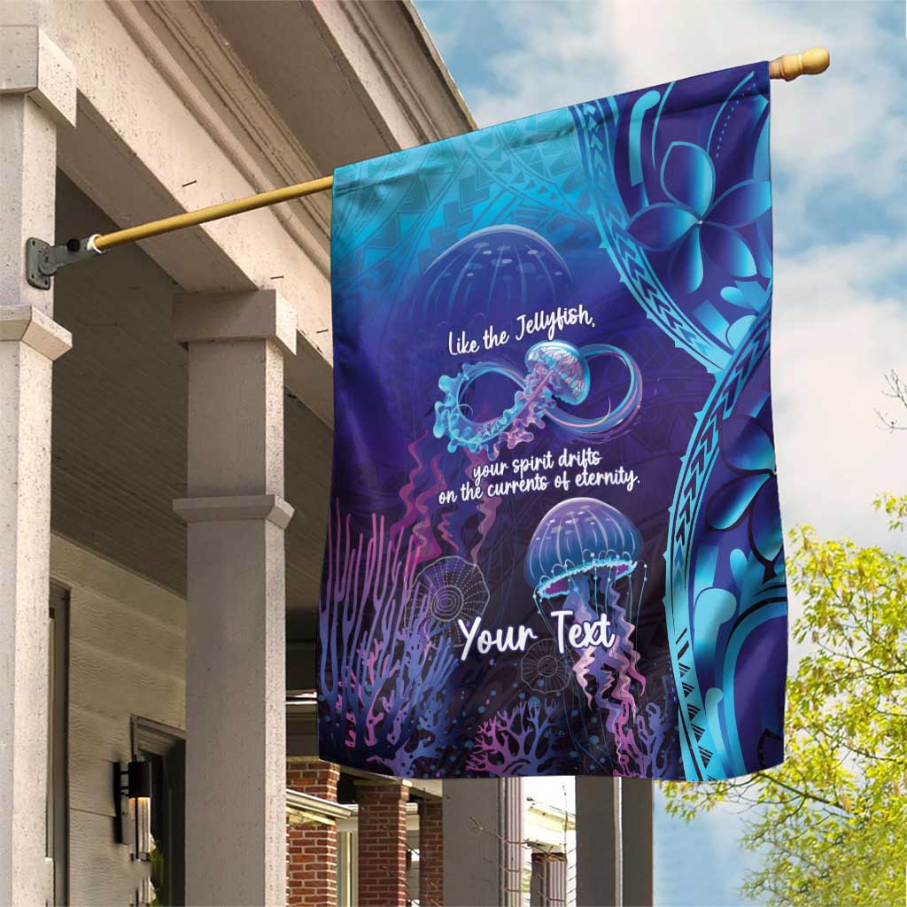 Polynesia Jellyfish Memorial Personalised Garden Flag Infinity Jellies Polynesian Pattern