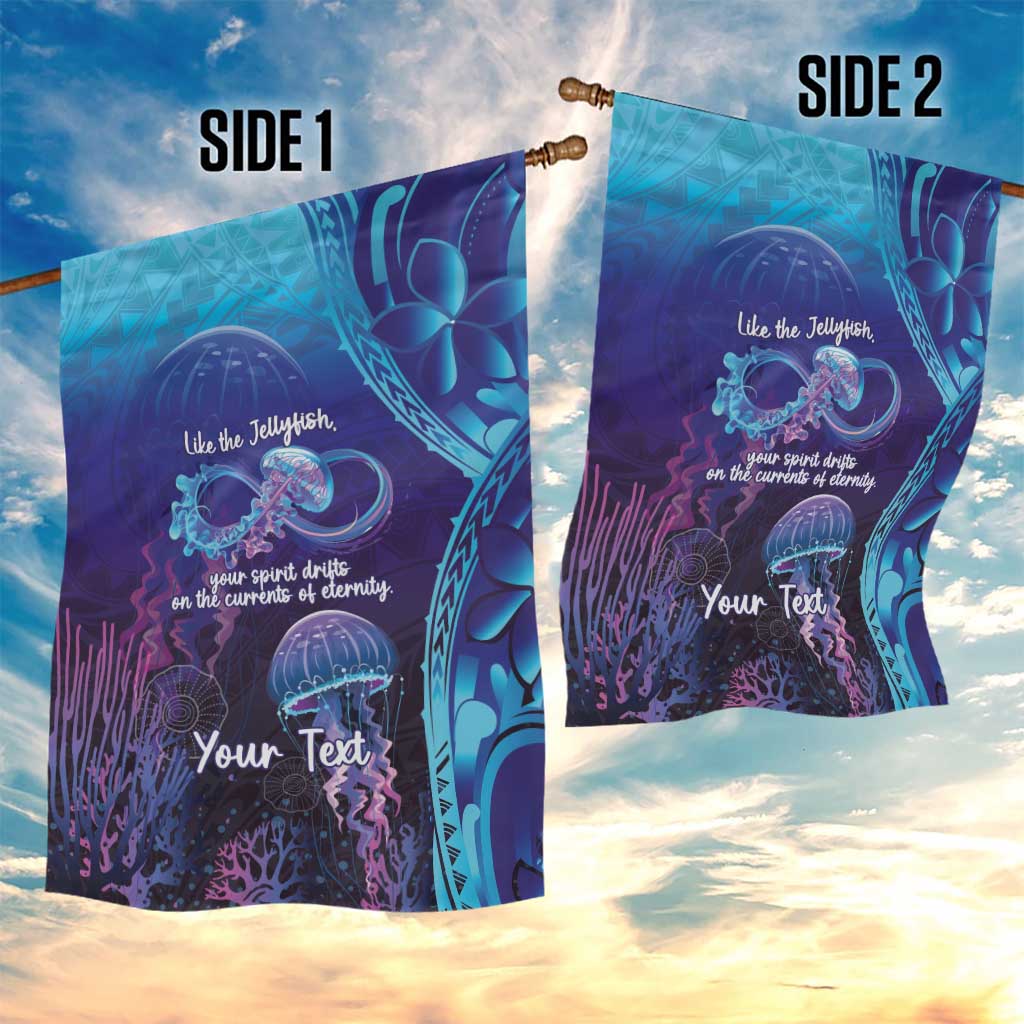 Polynesia Jellyfish Memorial Personalised Garden Flag Infinity Jellies Polynesian Pattern