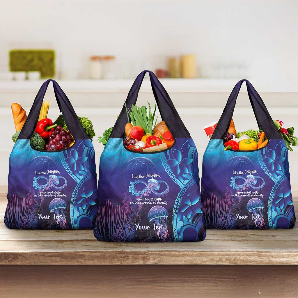 Polynesia Jellyfish Memorial Personalised Grocery Bag Infinity Jellies Polynesian Pattern