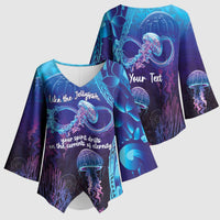 Polynesia Jellyfish Memorial Personalised Kimono Sleeve Blouse Infinity Jellies Polynesian Pattern