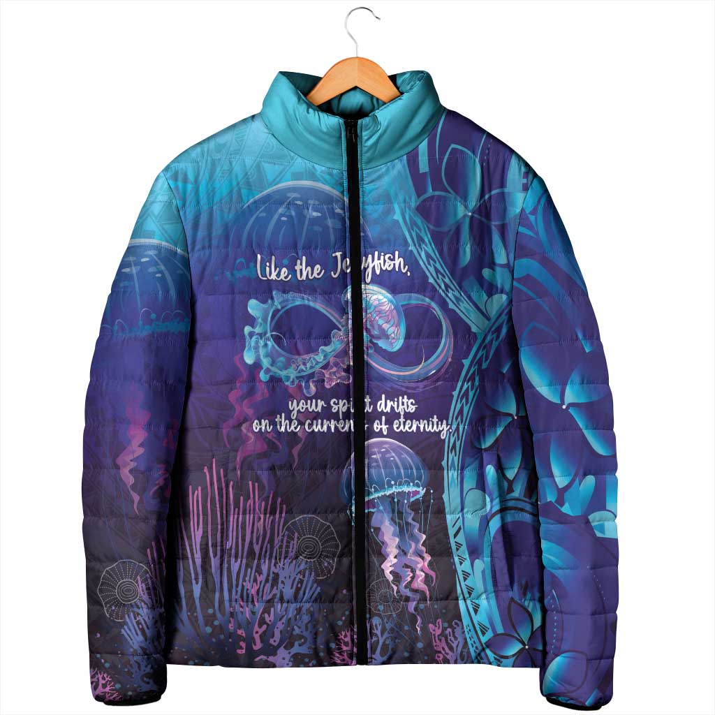 Polynesia Jellyfish Memorial Personalised Padded Jacket Infinity Jellies Polynesian Pattern