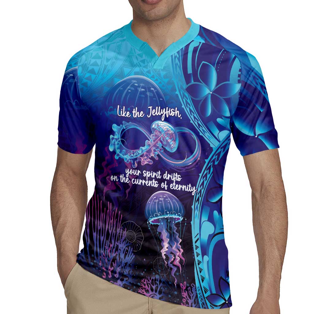 Polynesia Jellyfish Memorial Personalised Rugby Jersey Infinity Jellies Polynesian Pattern