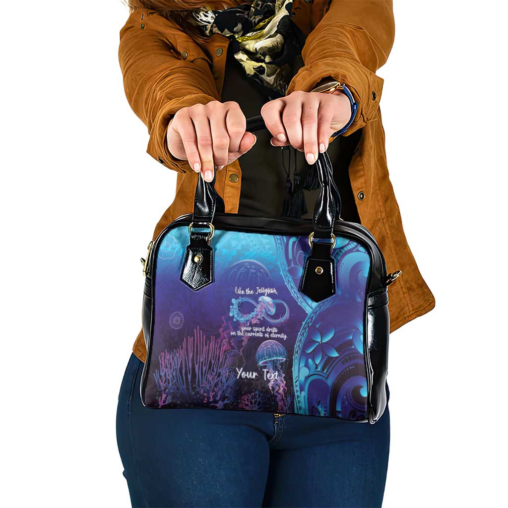 Polynesia Jellyfish Memorial Personalised Shoulder Handbag Infinity Jellies Polynesian Pattern