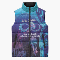 Polynesia Jellyfish Memorial Personalised Sleeveless Puffer Jacket Infinity Jellies Polynesian Pattern