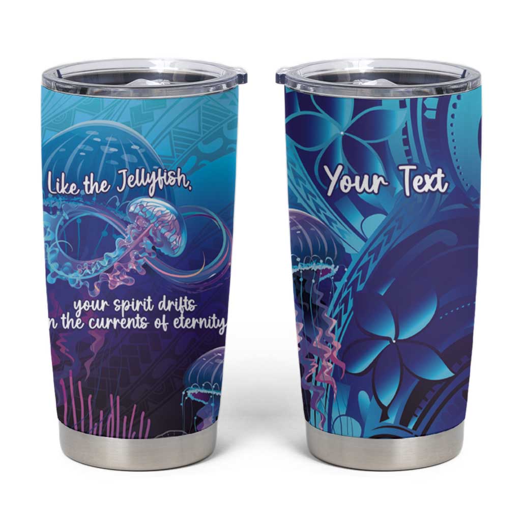 Polynesia Jellyfish Memorial Personalised Tumbler Cup Infinity Jellies Polynesian Pattern