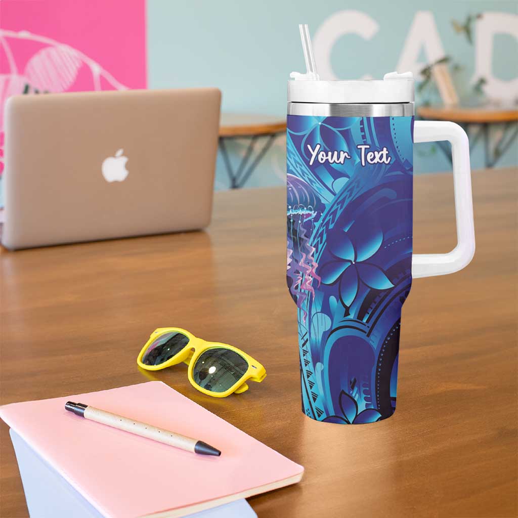 Polynesia Jellyfish Memorial Personalised Tumbler With Handle Infinity Jellies Polynesian Pattern
