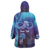 Polynesia Jellyfish Memorial Personalised Wearable Blanket Hoodie Infinity Jellies Polynesian Pattern