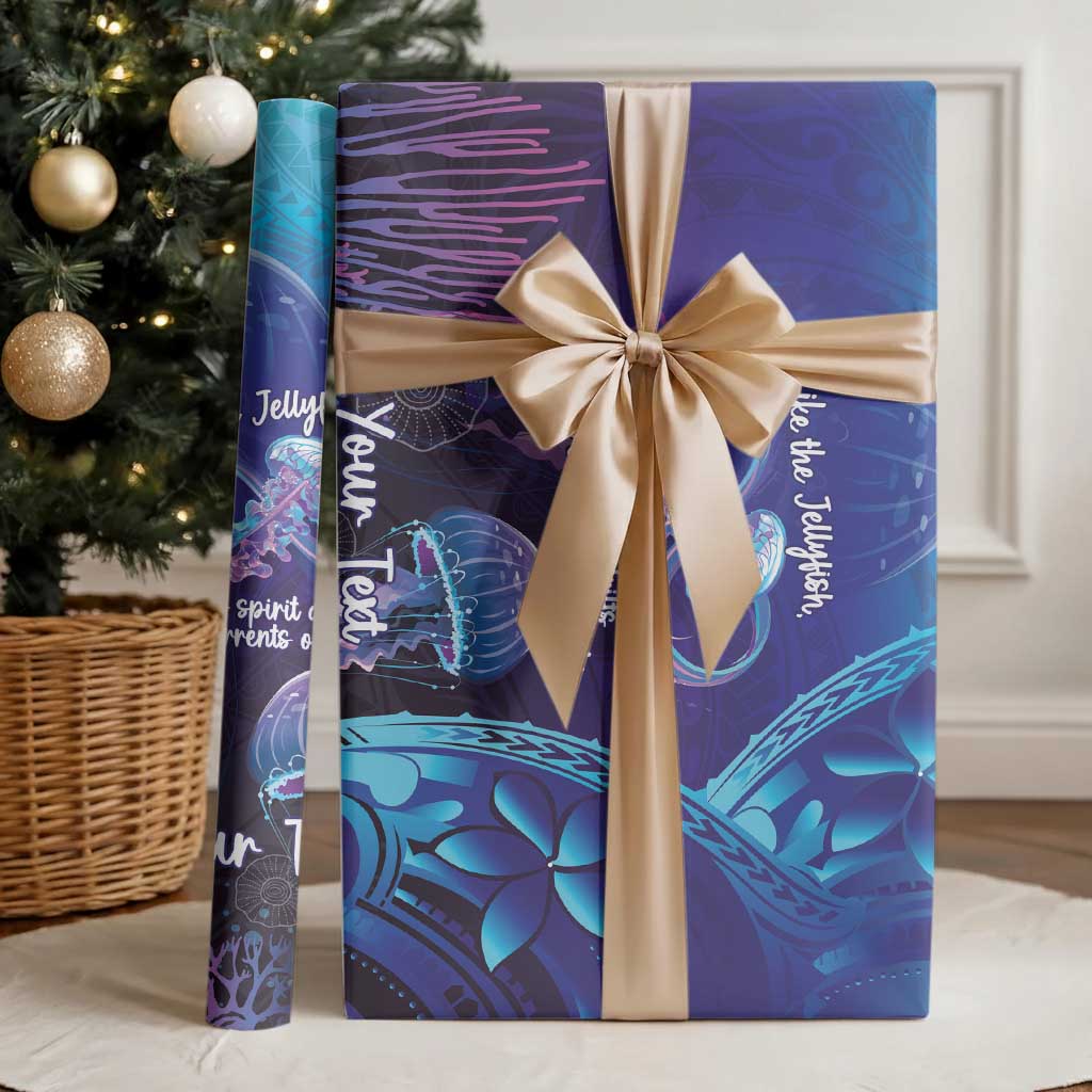 Polynesia Jellyfish Memorial Personalised Wrapping Paper Infinity Jellies Polynesian Pattern