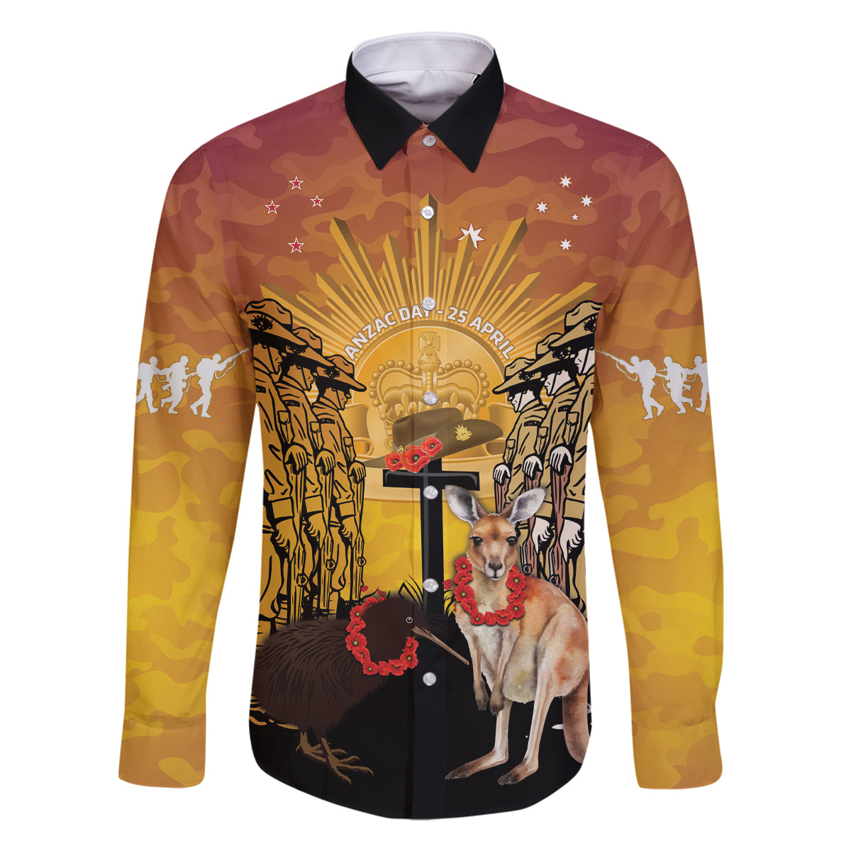 Australia And New Zealand ANZAC Family Matching Off Shoulder Short Dress and Hawaiian Shirt Aussie Kangaroo With Aotearoa Kiwi Lest We Forget