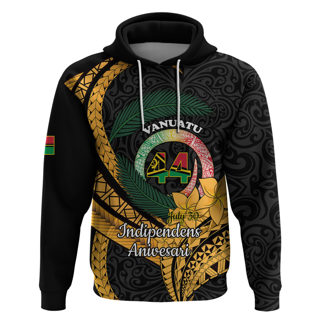 Personalised Vanuatu Independence Day Hoodie July 30 Vanuatuan Pig Tusk