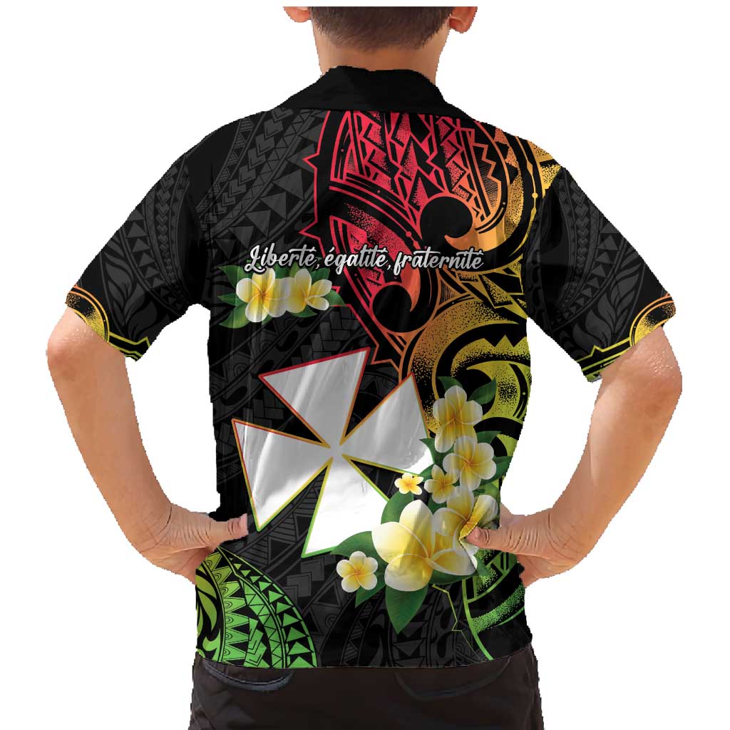 Wallis and Futuna Victory Day Family Matching Mermaid Dress and Hawaiian Shirt Liberty Equality Fraternity Polynesian Plumeria