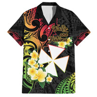 Wallis and Futuna Victory Day Family Matching Off Shoulder Short Dress and Hawaiian Shirt Liberty Equality Fraternity Polynesian Plumeria