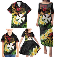 Wallis and Futuna Victory Day Family Matching Puletasi and Hawaiian Shirt Liberty Equality Fraternity Polynesian Plumeria