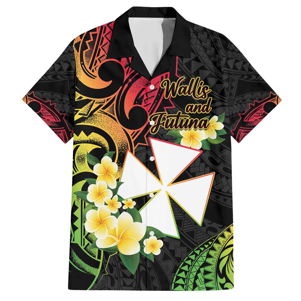 Wallis and Futuna Victory Day Family Matching Puletasi and Hawaiian Shirt Liberty Equality Fraternity Polynesian Plumeria